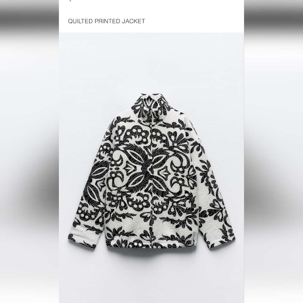 Zara Black and White Floral Jacket